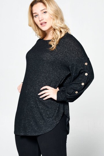 Sort best selger tunika/genser i Plus Size.