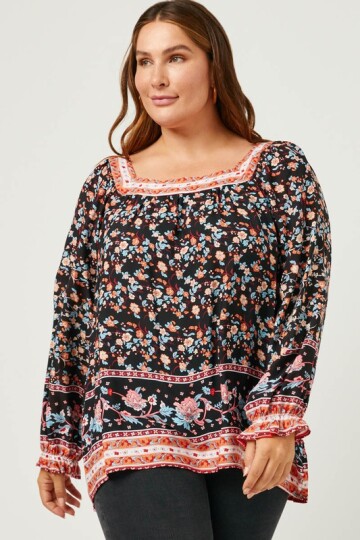 Sort  plus size bluse.