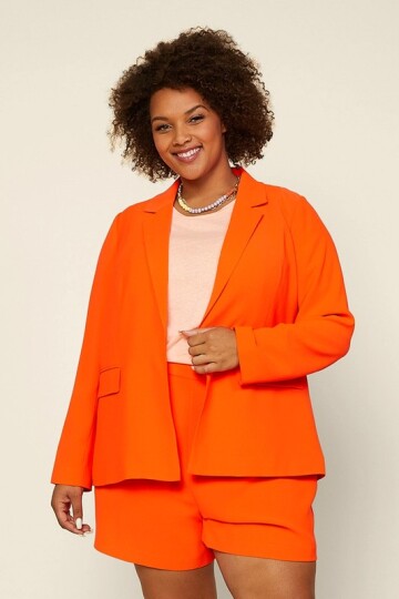 Orange plus size dress jakke.