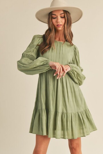 Moss grønn Baabydoll dress.