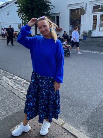 Blå Mohair genser.