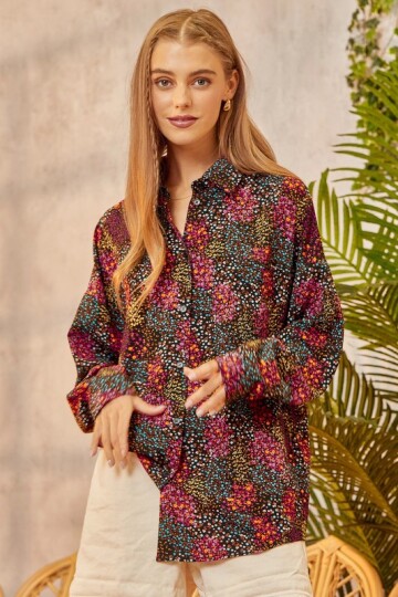 Blomsterprint bluse i Plus zize.